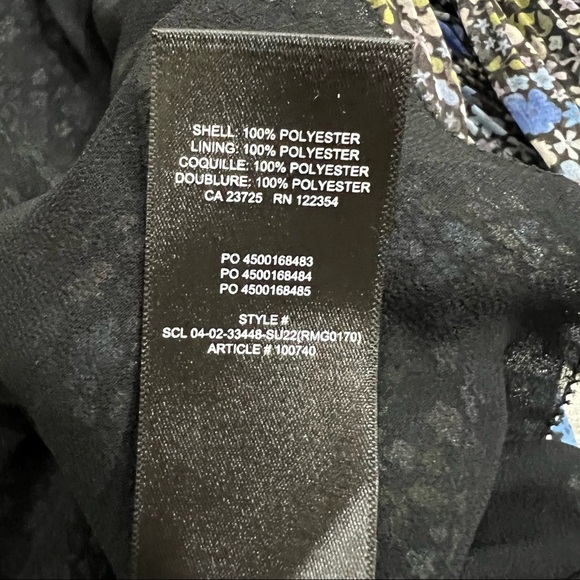 Aritzia Wilfred Daydreamer V Neck Pleated Blue Floral Puff Sleeve Sz XL Boho EUC - Picture 4 of 11